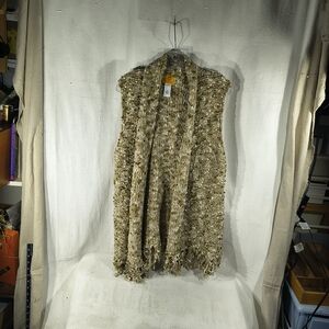 Ruby Road Chunky Knit Women's Size XL Sleeveless Cardigan With Shawl Collar